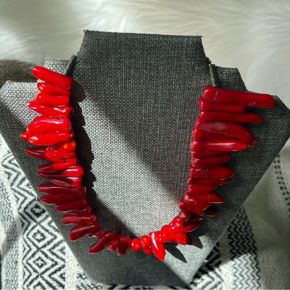 RED CORAL | Rich Red Color Full Single Strand Necklace - Picture 8 of 16